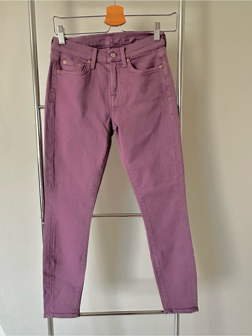 7 for all Mankind Purple Mid-Rise skinny Jeans